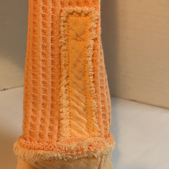 fp movement orange thermal long sleeve cropped waffle knit top. Free people. S - Picture 6 of 13